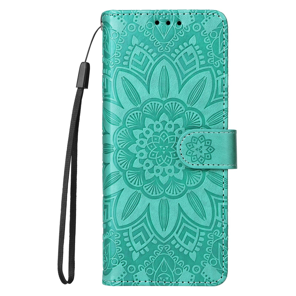 For Samsung Galaxy Z Fold4 5G Sunflower Embossed Leather Phone Case - Blue