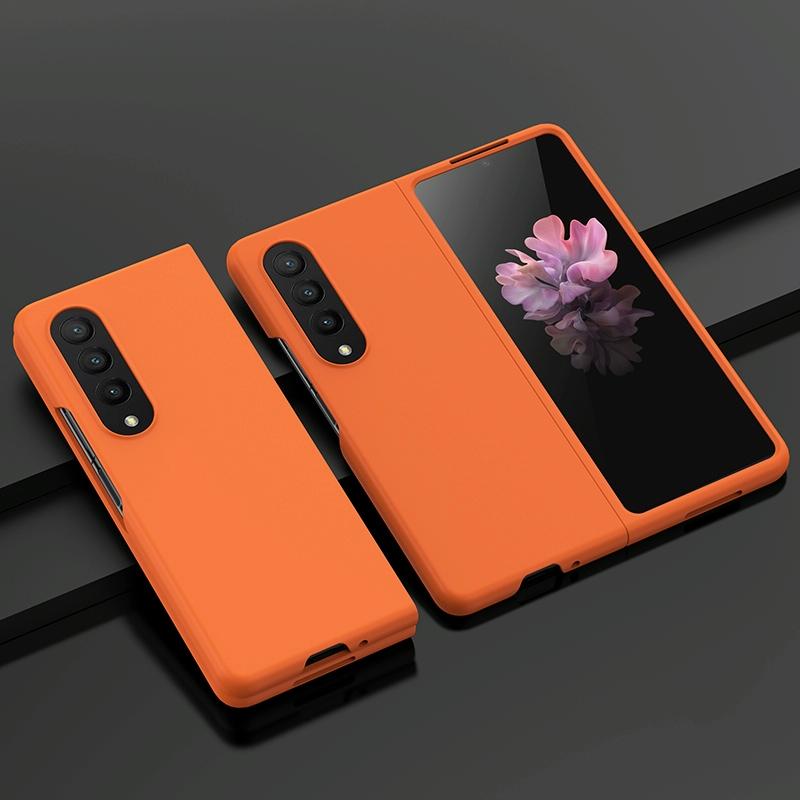 For Samsung Galaxy z Fold4 5G Smooth Skin Phone Case with Big Hole Fuel Injection - Blue