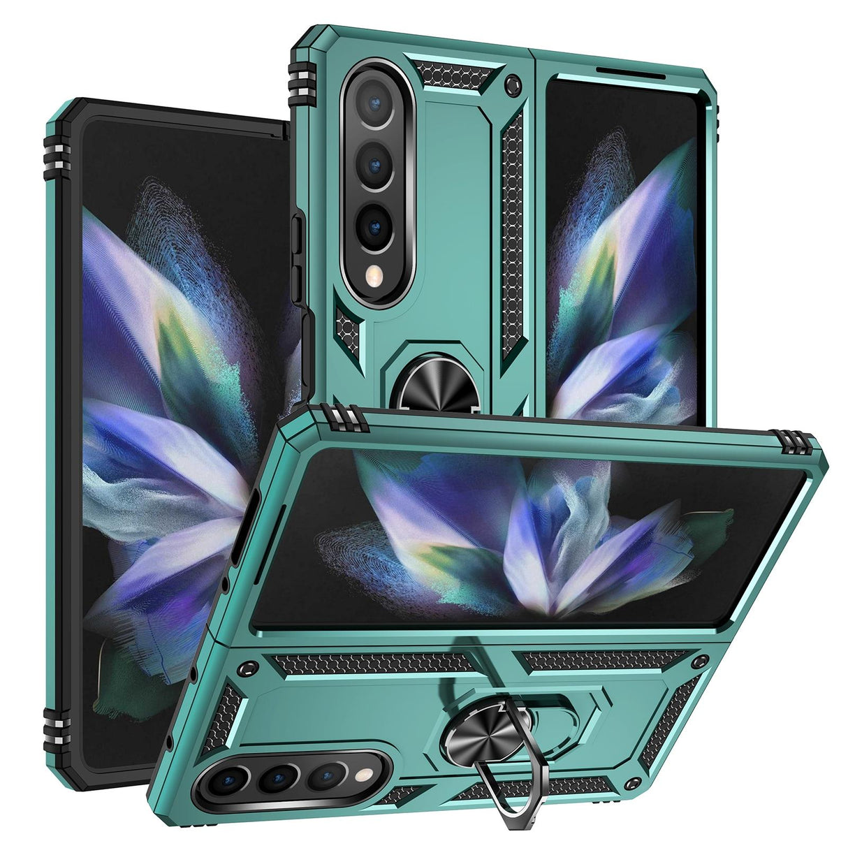 For Samsung Galaxy z Fold4 5G Tpu & Pc Shockproof Phone Case - Dark Green