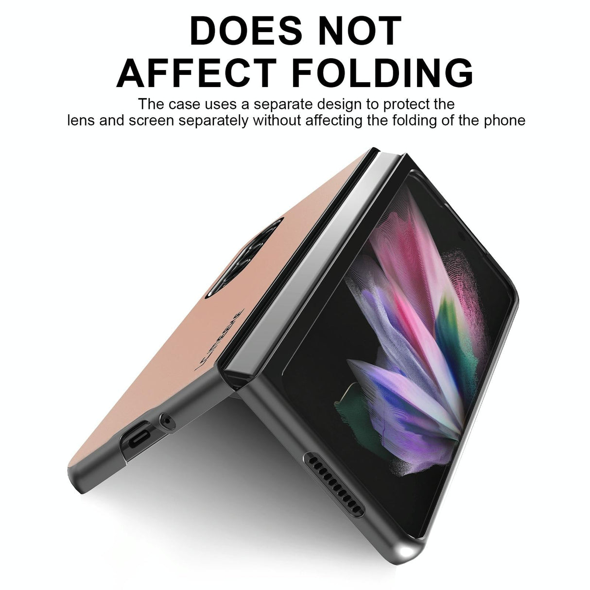 For Samsung Galaxy Z Fold4 5G Leather Shockproof Case - Black