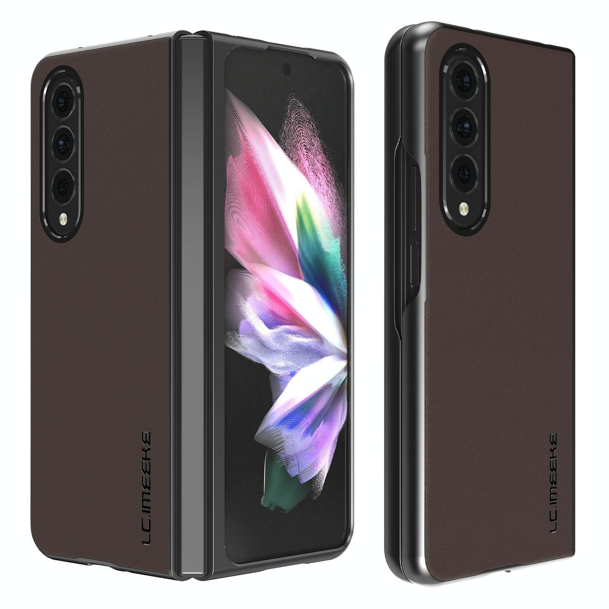 For Samsung Galaxy Z Fold4 5G Leather Shockproof Case - Black