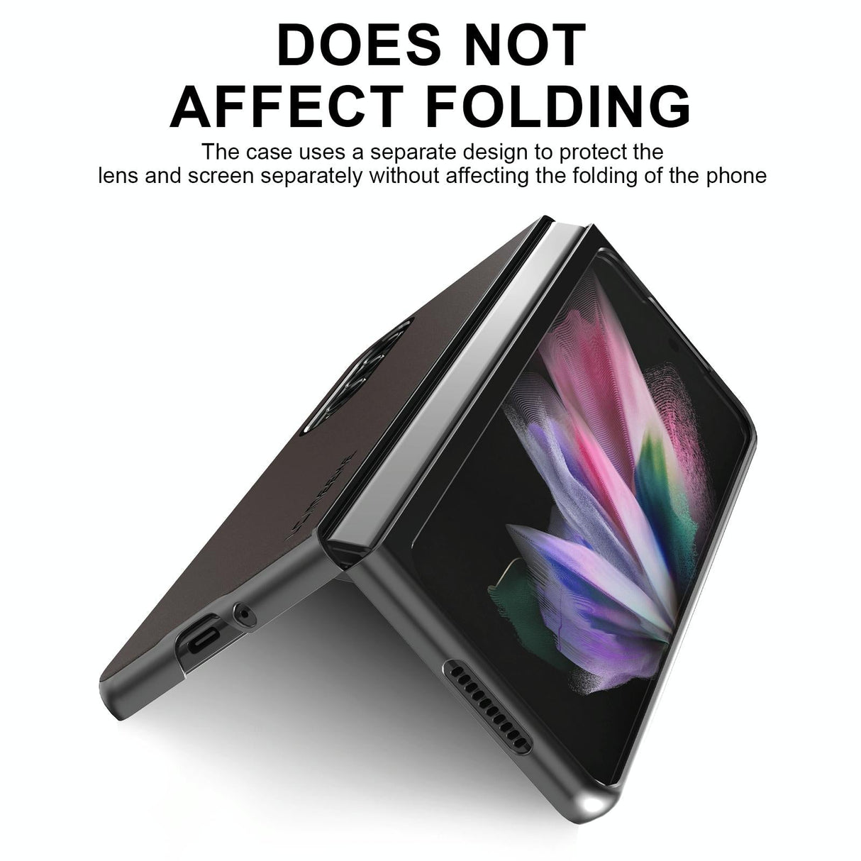 For Samsung Galaxy Z Fold4 5G Leather Shockproof Case - Black