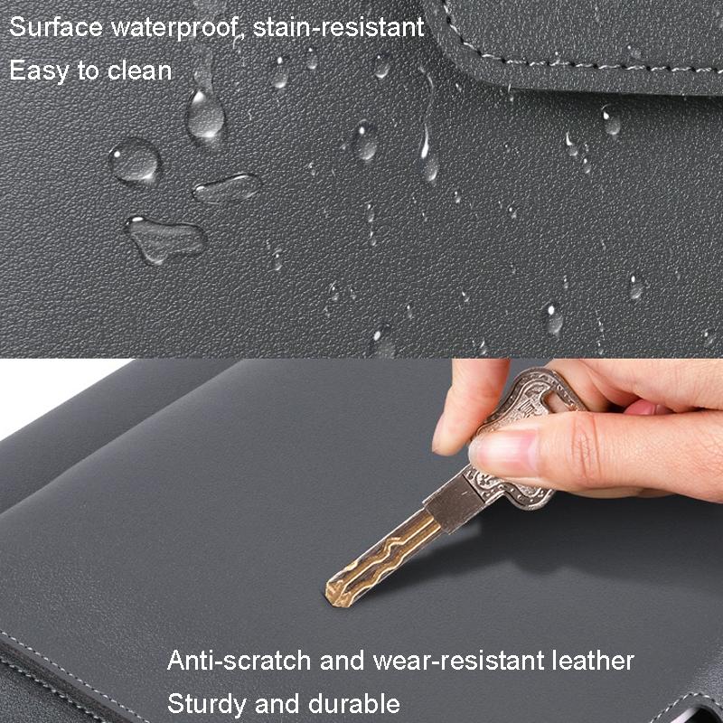 Waterproof Elastic Button Laptop Handbag - Pu Material - Grey - 15.4/16 Inch