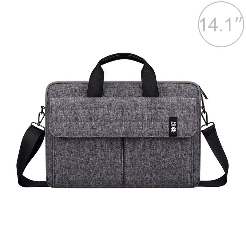 14.1 Inch Laptop Carrying Bag with Shoulder Strap - Handheld Briefcase Style - Grey
