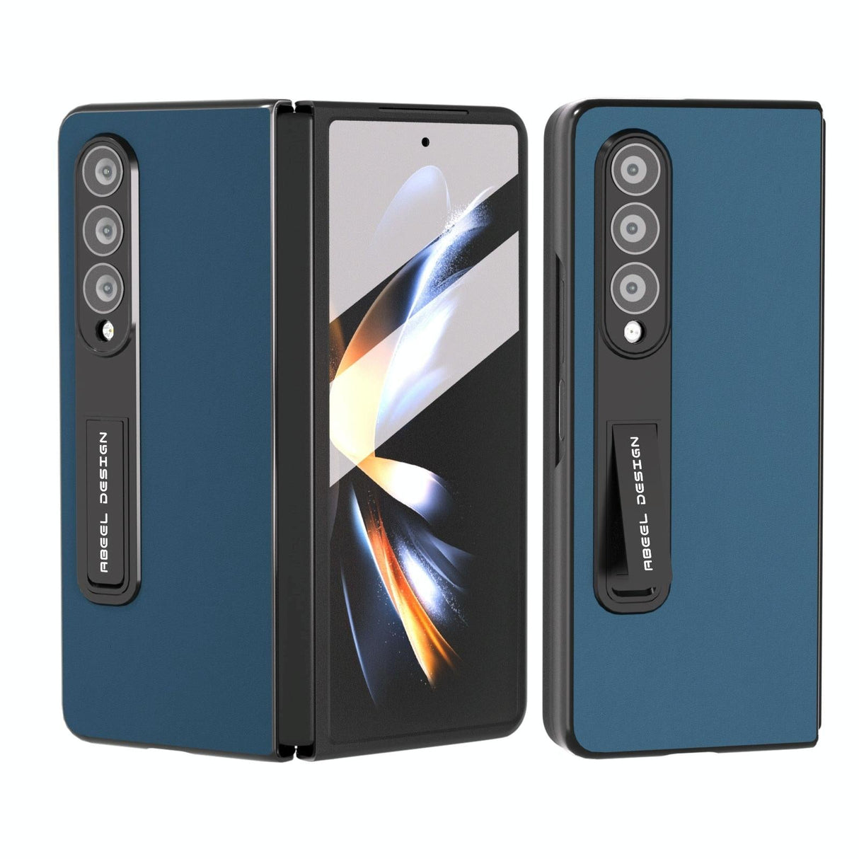For Samsung Galaxy Z Fold4 5G Phone Case With Holder - Silky Soft Edge - Blue