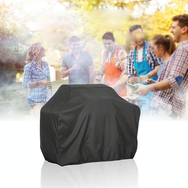 Waterproof Bbq Grill Cover - Anti-uv Dust-proof 210d Oxford Cloth - 170x61x117cm - Black