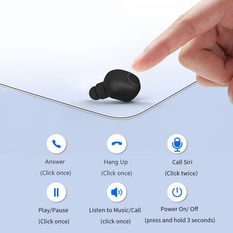 Wireless Sports Bluetooth 5.0 Earphones - Binaural Stereo - Black