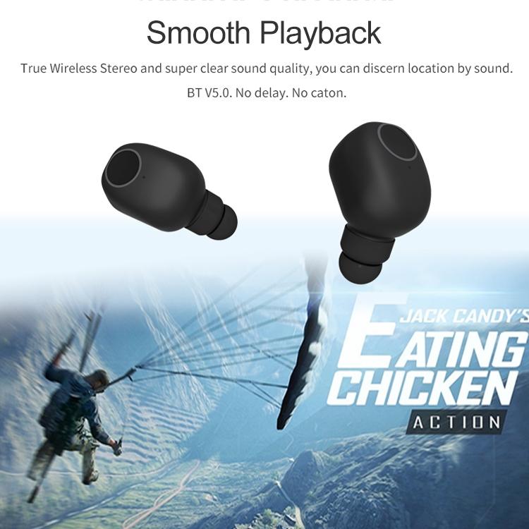 Wireless Sports Bluetooth 5.0 Earphones - Binaural Stereo - Black