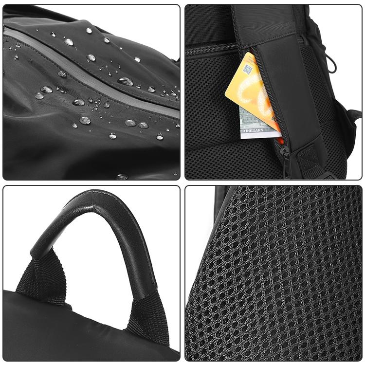 Black Oxford Laptop Backpack - Multifunctional