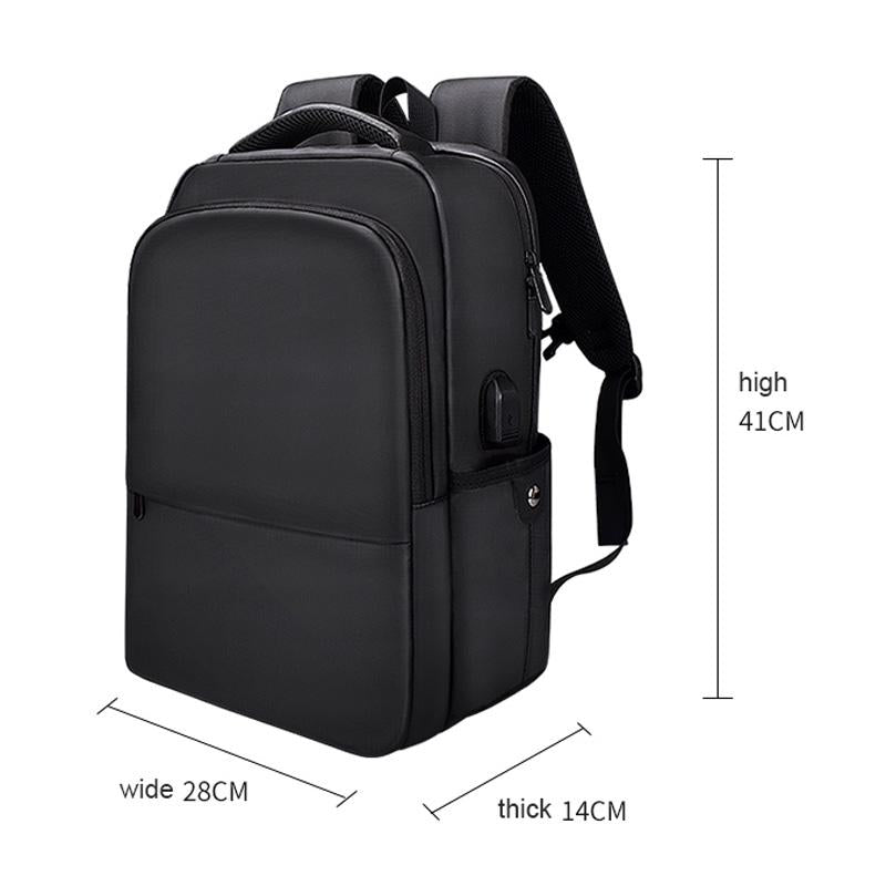 Waterproof Laptop Backpack with Usb Interface for 15 Laptops - Black