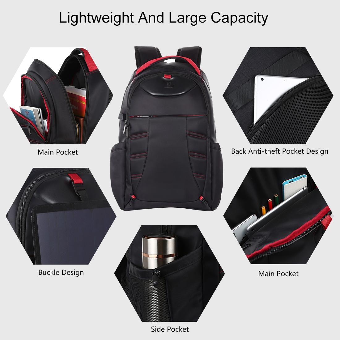 Portable Dual-shoulder Laptop Backpack - Foldable & Removable Black