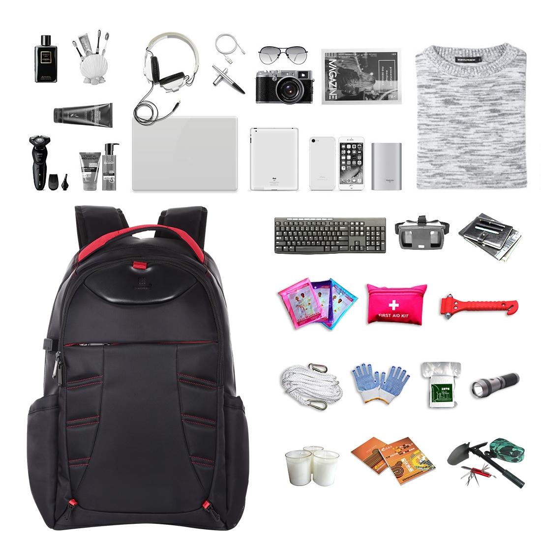 Portable Dual-shoulder Laptop Backpack - Foldable & Removable Black