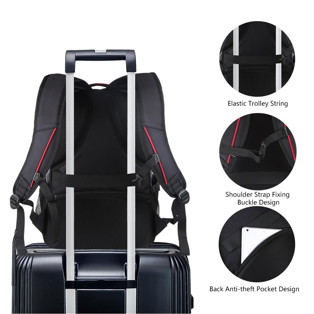 Portable Dual-shoulder Laptop Backpack - Foldable & Removable Black