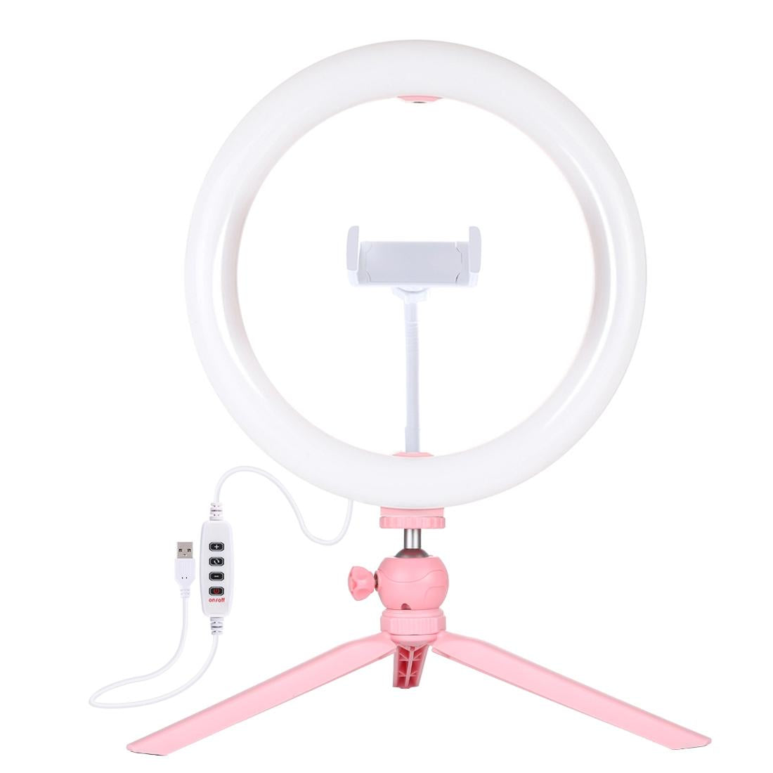 10.2 Led Ring Light with Tripod and Phone Clamp - 3 Modes Dual Colour Temperature Dimmable - Black