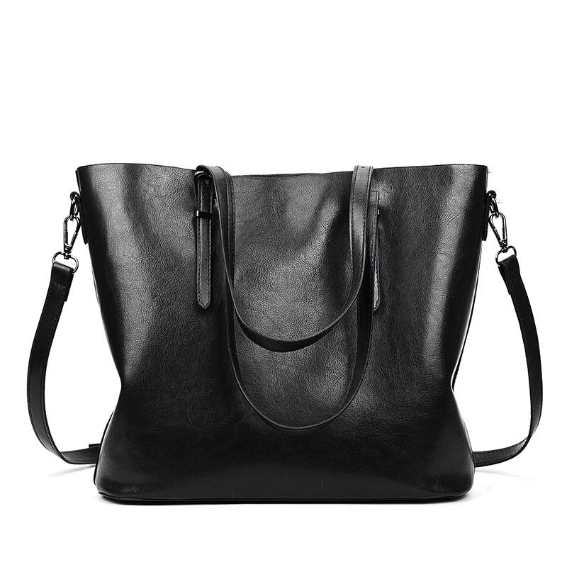 Black Pu Shoulder Bag For Women Casual Messenger Handbag