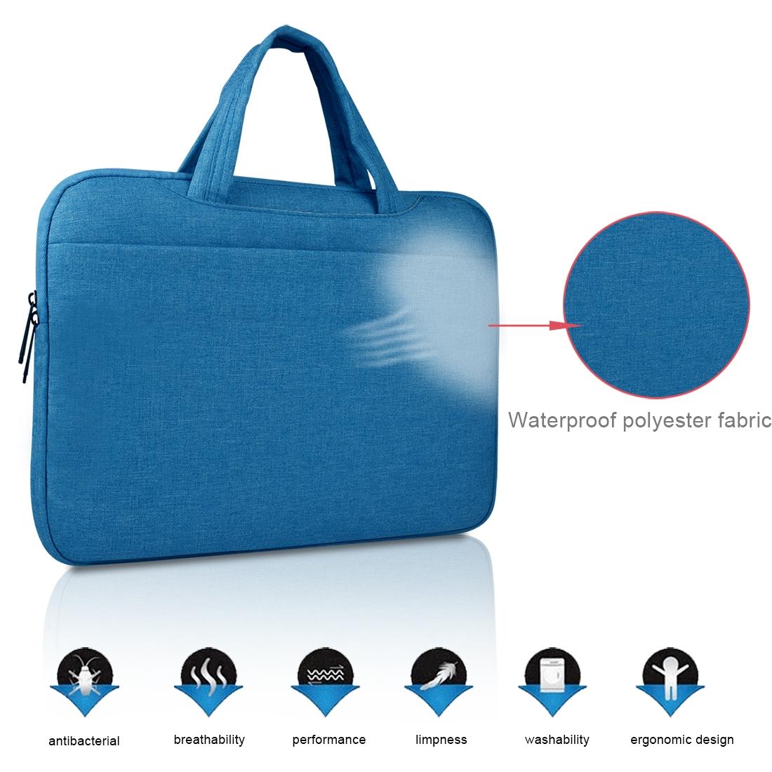 14 Inch Laptop Tablet Bag With Multiple Pockets And Soft Handle - Black
