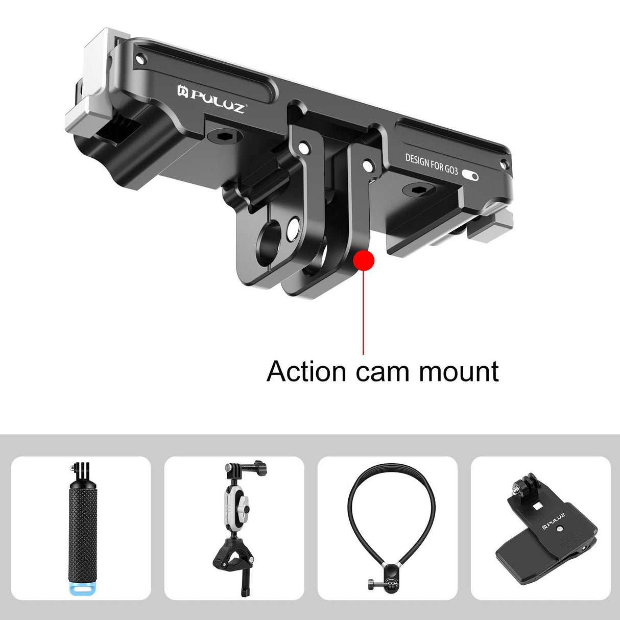 Aluminum Alloy Quick Release Base for Insta360 Go3 - Magnetic Mount