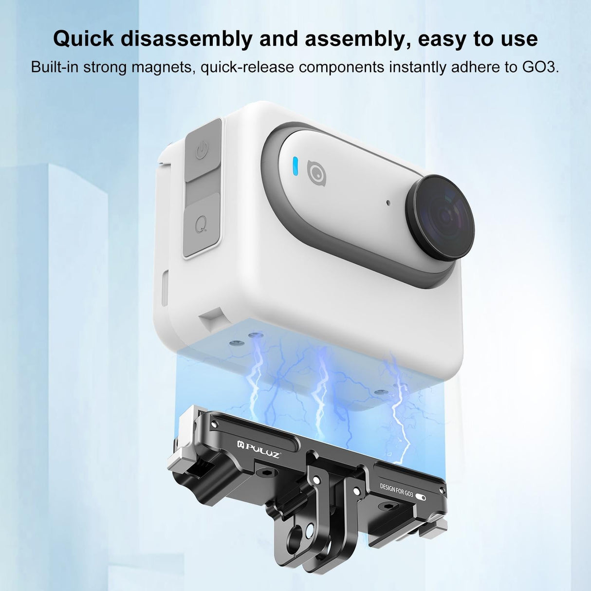 Aluminum Alloy Quick Release Base for Insta360 Go3 - Magnetic Mount