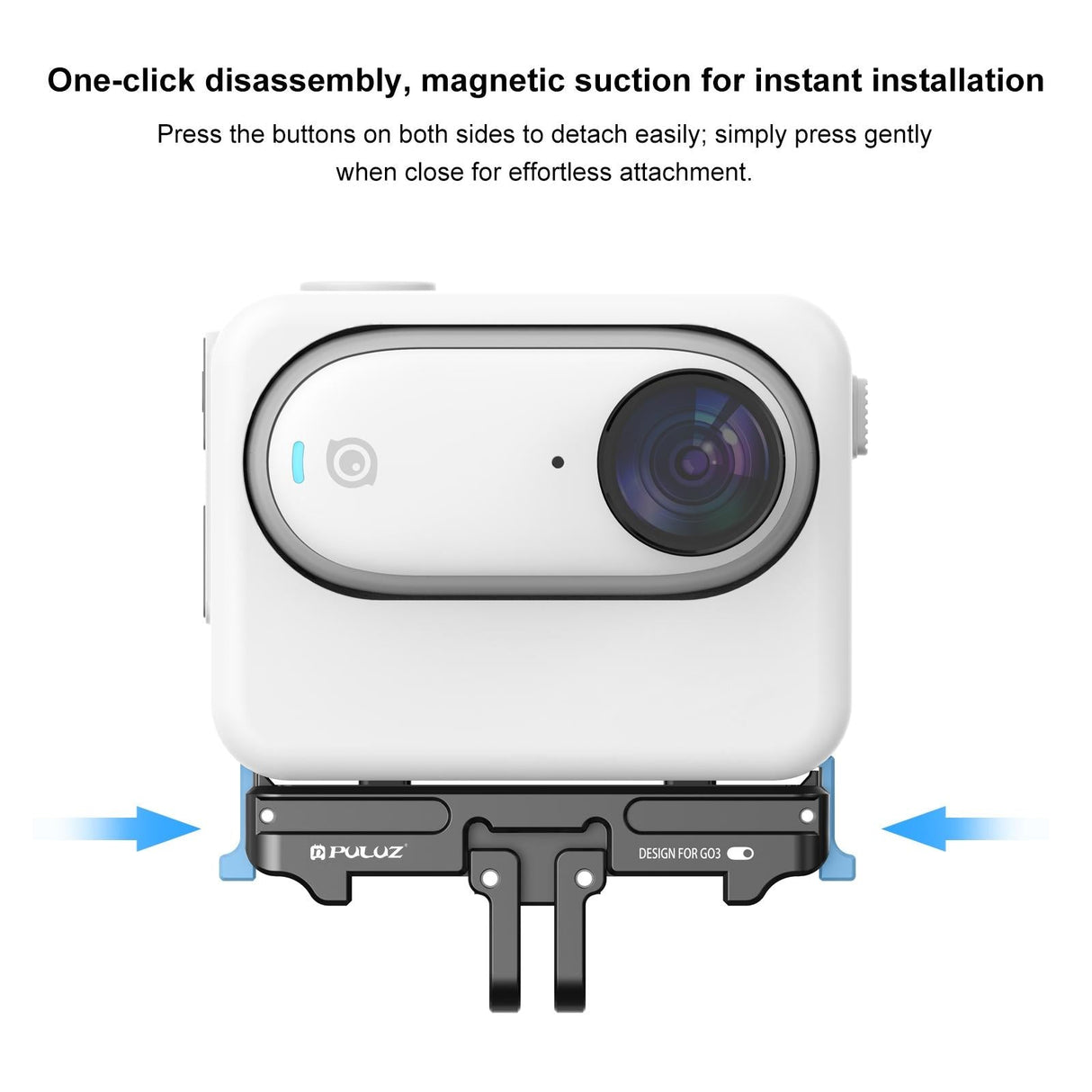 Aluminum Alloy Quick Release Base for Insta360 Go3 - Magnetic Mount
