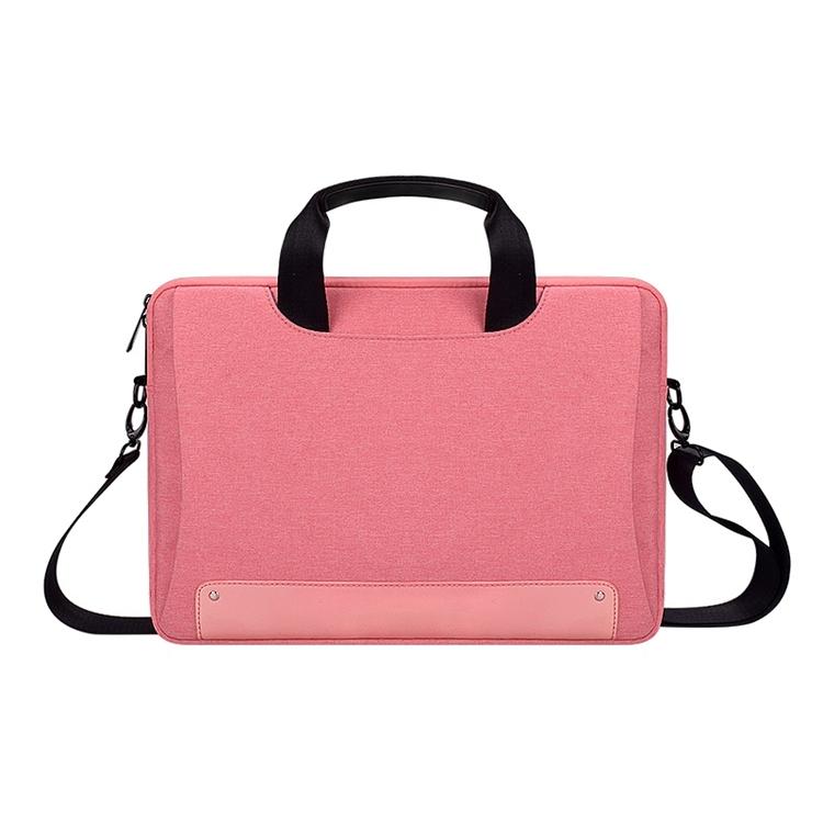 Waterproof Oxford Cloth Laptop Bag with Concealed Handle & Luggage Tie Rod - Black
