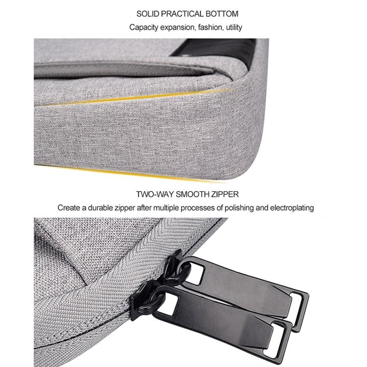 Waterproof Oxford Cloth Laptop Bag with Concealed Handle & Luggage Tie Rod - Black