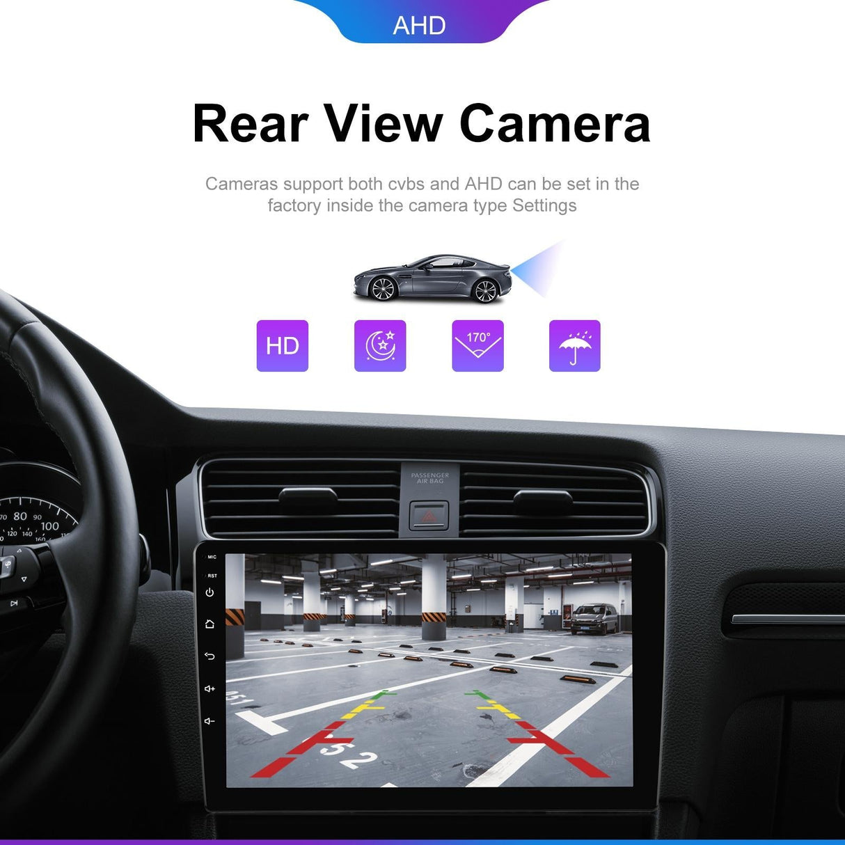 6 + 128G Android Car Bluetooth Player With Gps Navigation - Standard + Ahd Camera 10.1 Inch