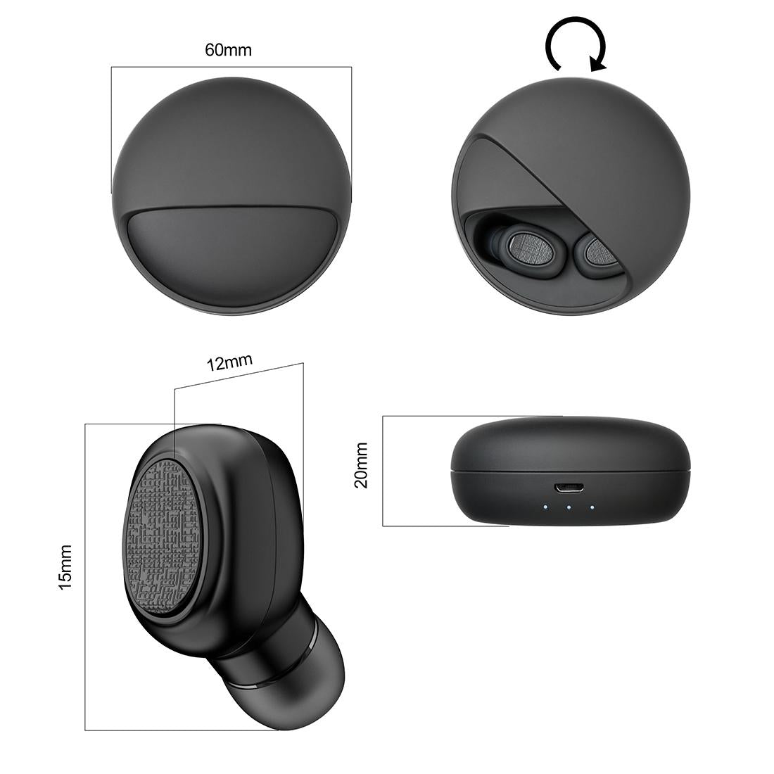Wireless Stereo Bluetooth Headset with Charging Case - V5.0 Tws