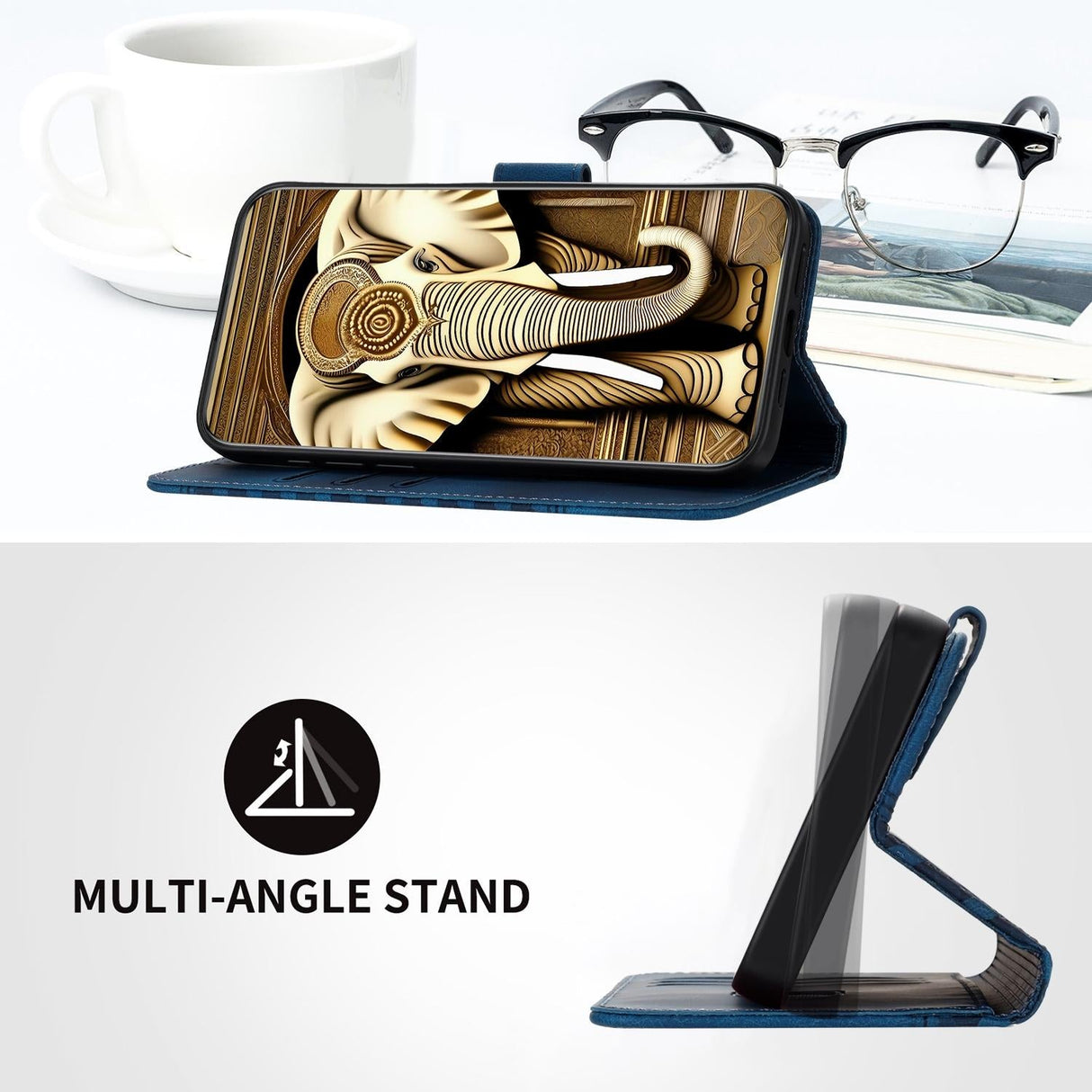 For Samsung Galaxy Z Fold4 5G Embossed Elephant Head Phone Case With Lanyard - Pink