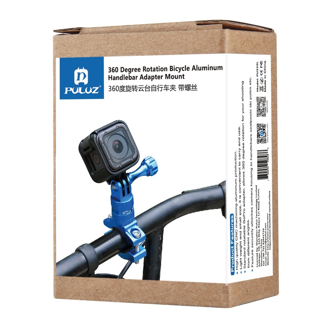Universal Bike Handlebar Mount for Action Cameras - 360 Degree Rotation - Pu223B