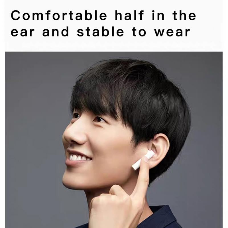 Wireless Dual Mic Noise-cancelling Earbuds with Charging Case - Black