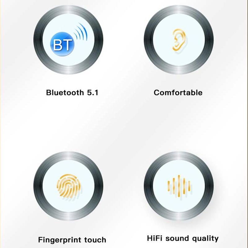 Wireless Dual Mic Noise-cancelling Earbuds with Charging Case - Black