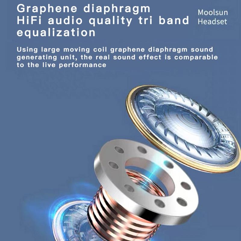 Wireless Dual Mic Noise-cancelling Earbuds with Charging Case - Black