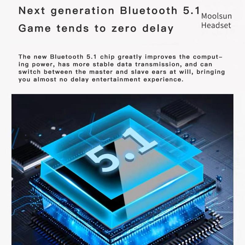 Wireless Dual Mic Noise-cancelling Earbuds with Charging Case - Black