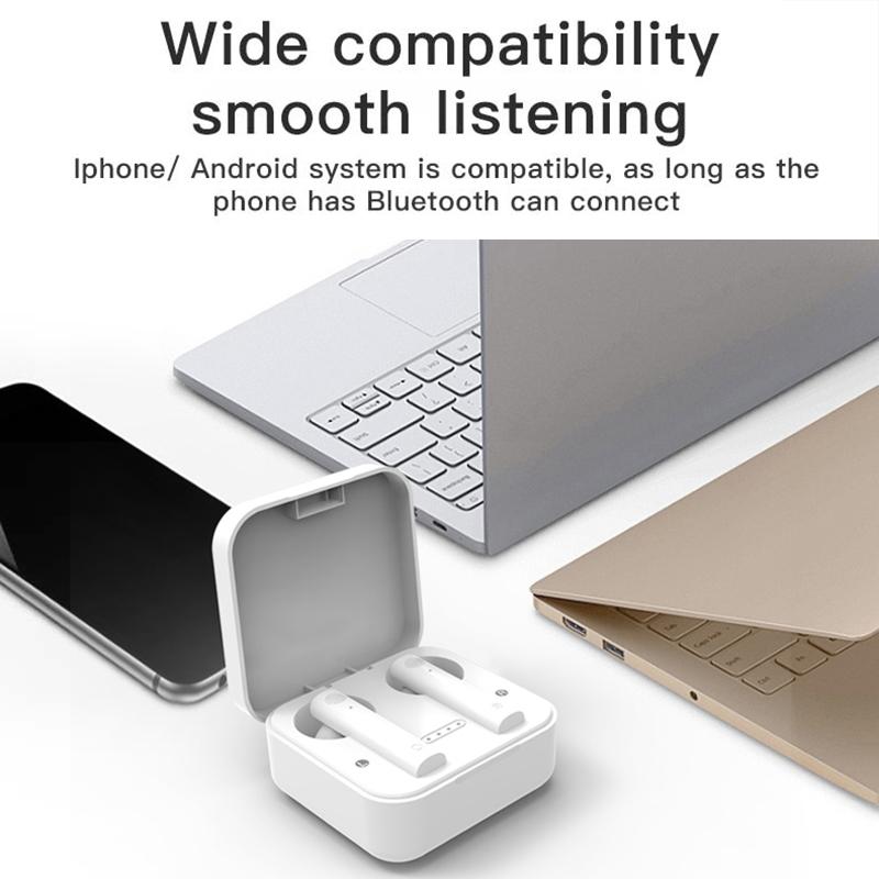 Wireless Dual Mic Noise-cancelling Earbuds with Charging Case - Black