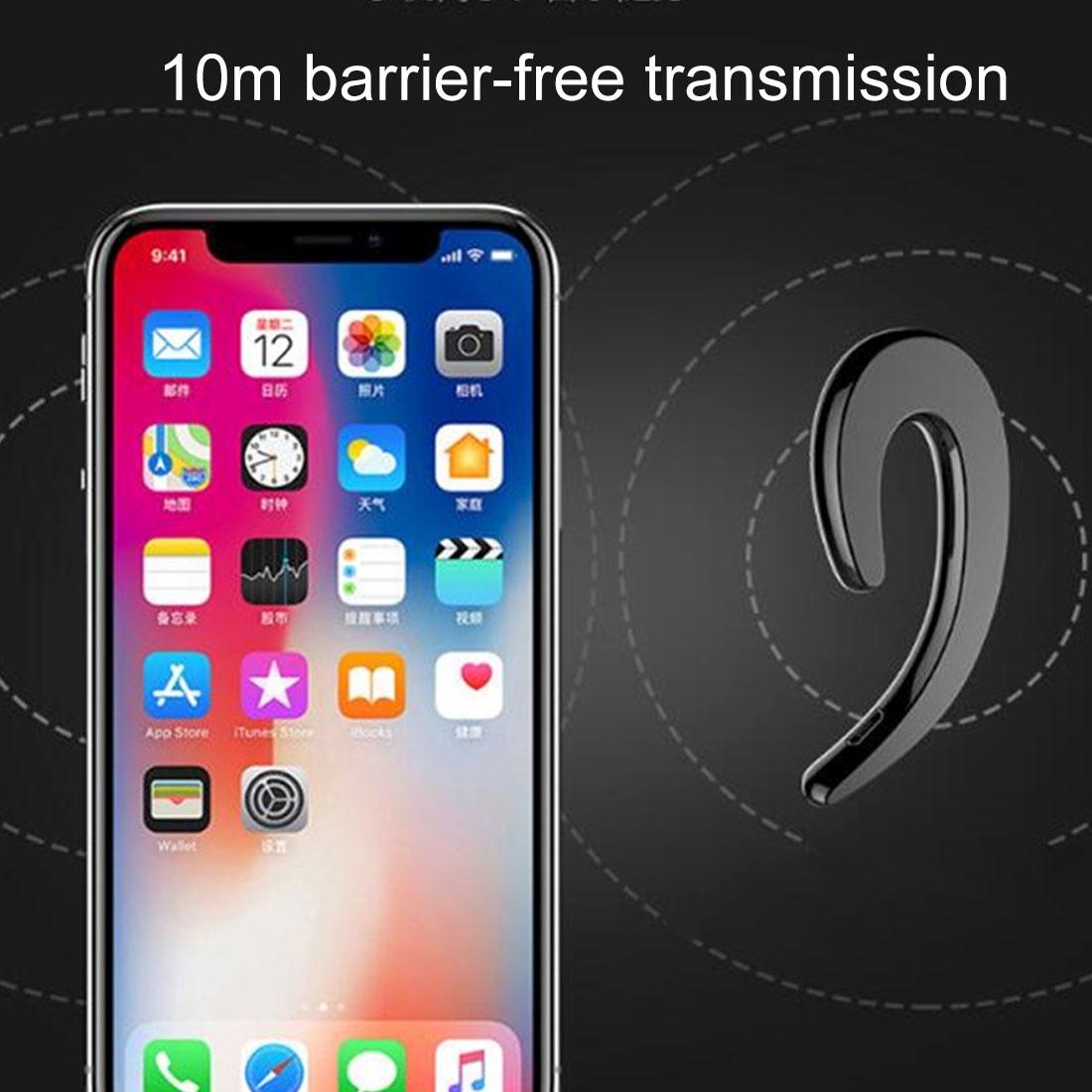 Bluetooth Bone Conduction Sports Earphones with Earhook - V4.1 - Black