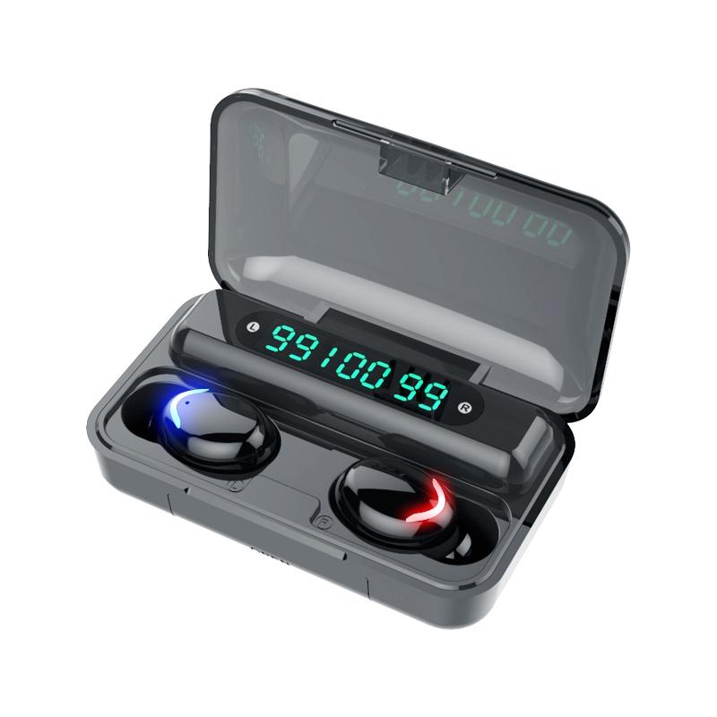 Wireless Noise-cancelling Earbuds with Triple Display - Black