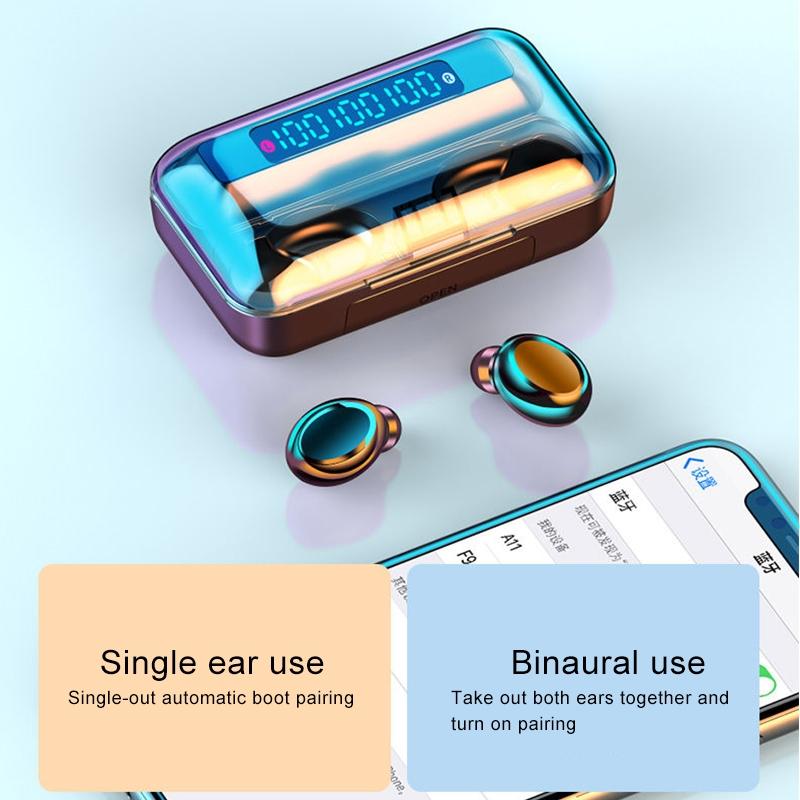 Wireless Noise-cancelling Earbuds with Triple Display - Black