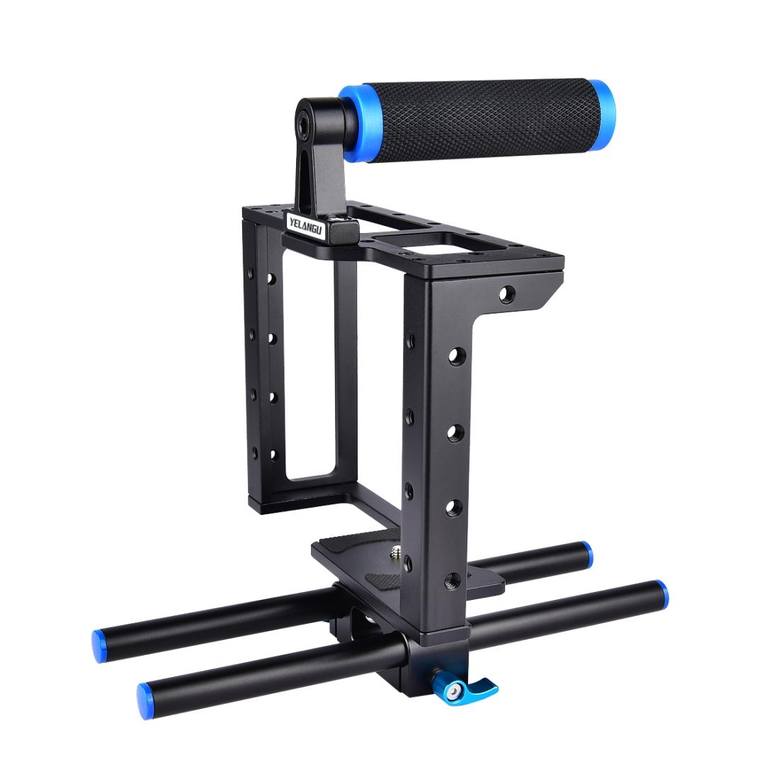 Protective Dslr Camera Cage With Stabilizer And Top Handle - Black