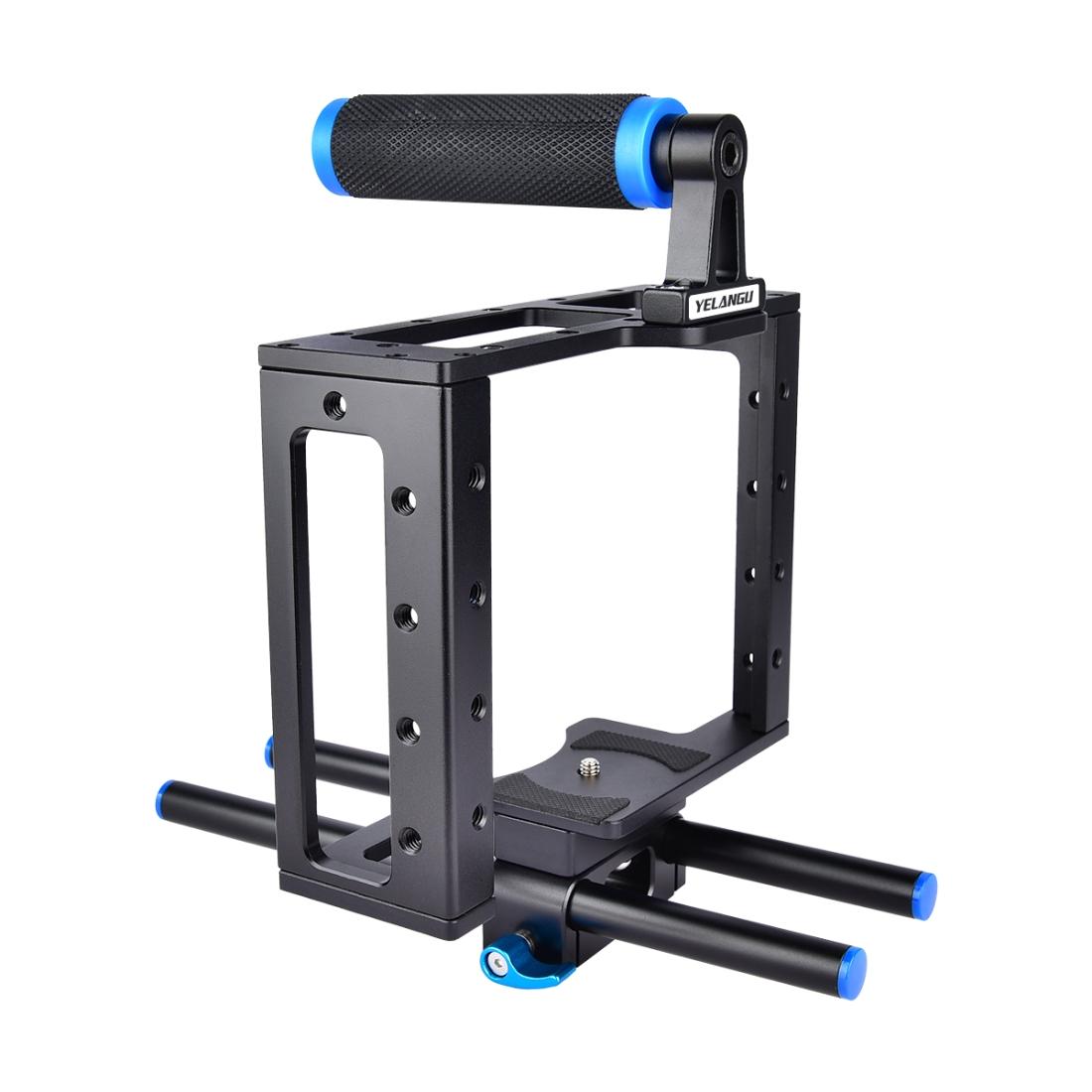 Protective Dslr Camera Cage With Stabilizer And Top Handle - Black