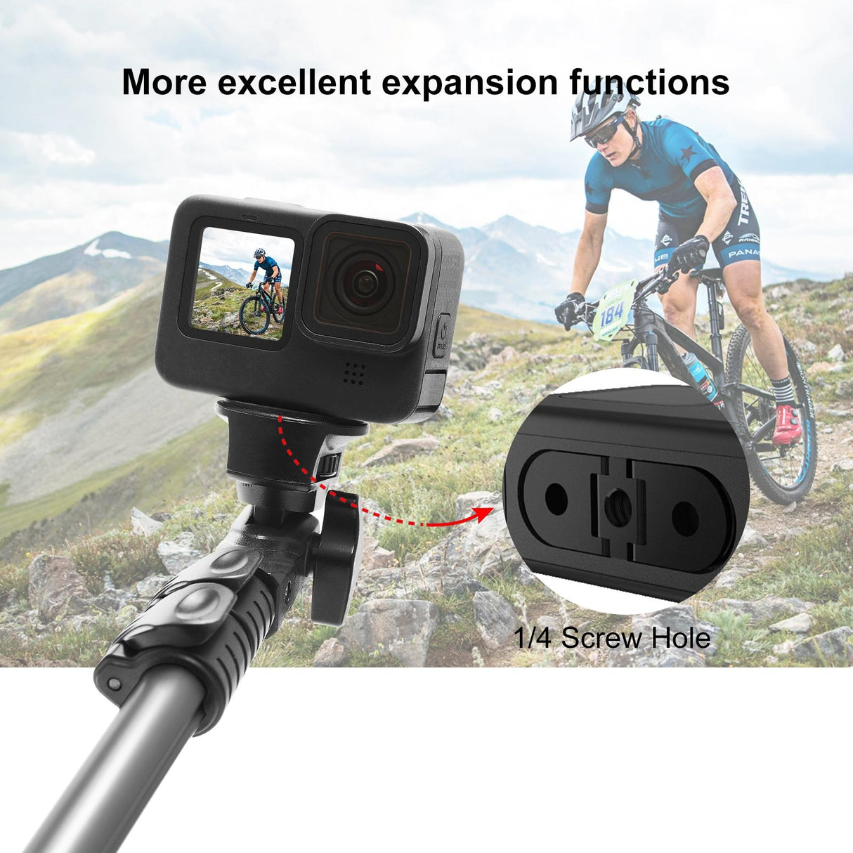Foldable Tripod Mount for Gopro Hero12 - Finger Adapter