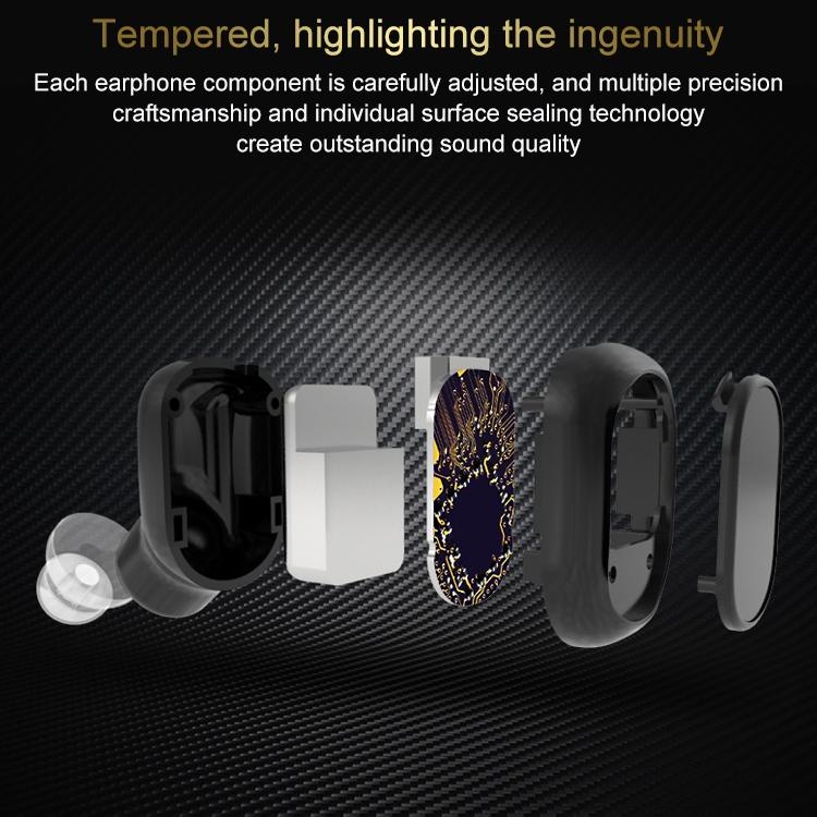 Wireless Bluetooth 5.0 Single In-ear Earphone - Black