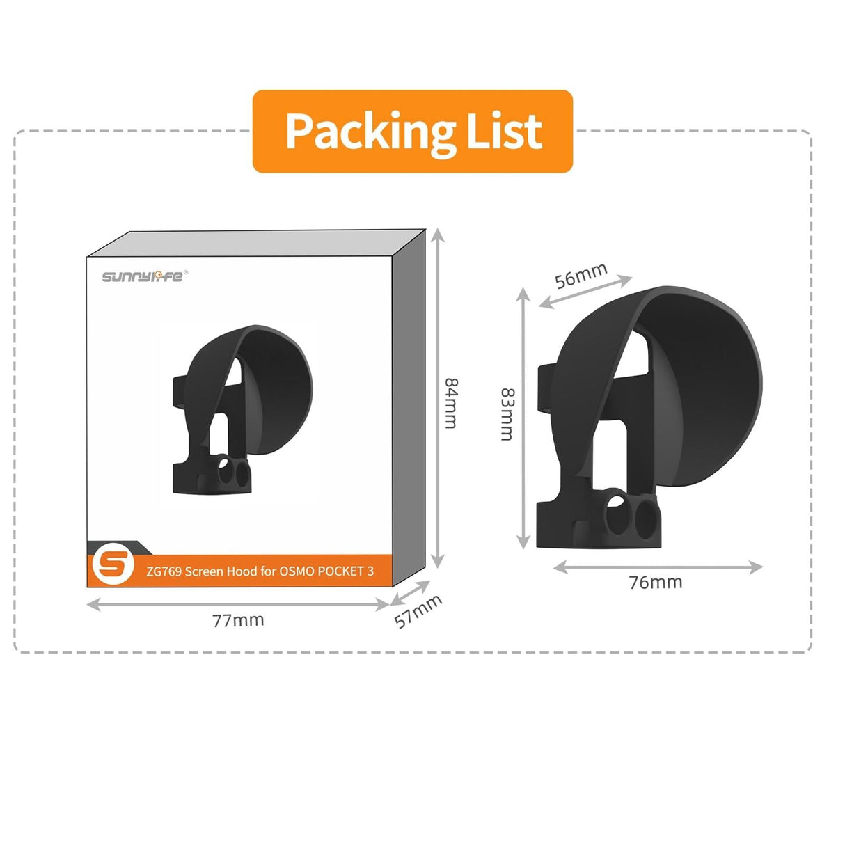 Protective Sunshade Hood for Dji Pocket 3 Screen