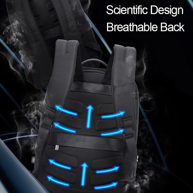 Waterproof Anti-Theft Usb Shoulder Bag - Large Capacity - Black