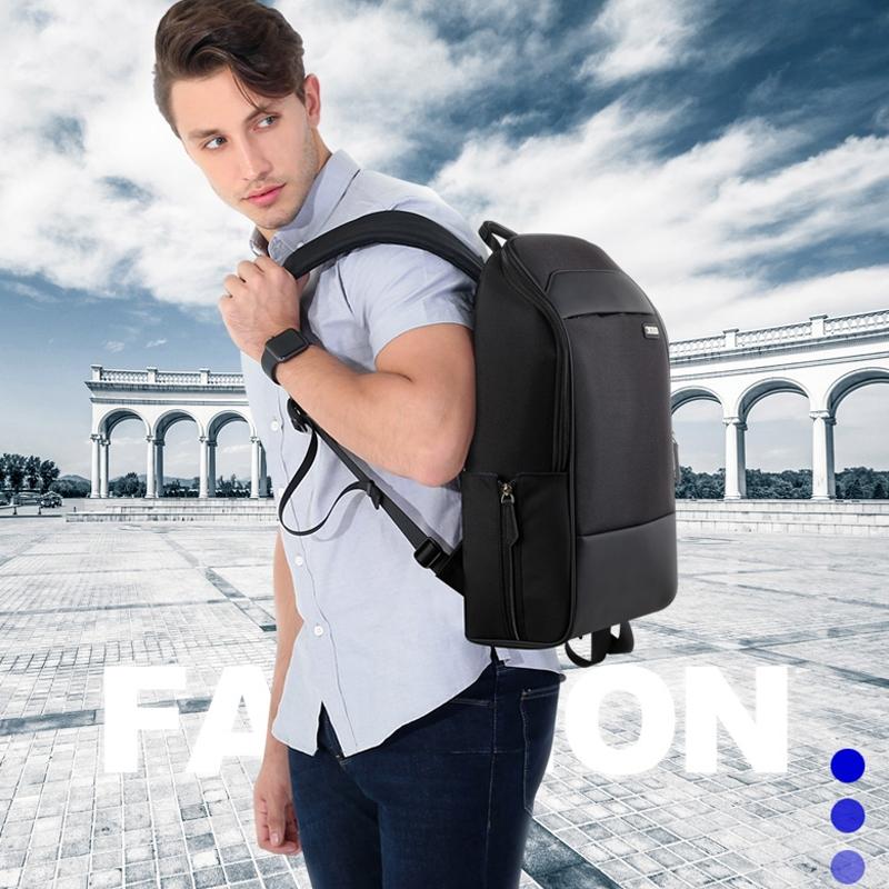 Waterproof Anti-Theft Usb Shoulder Bag - Large Capacity - Black