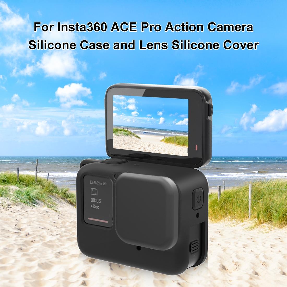 Silicone Protective Case with Lens Cap for Insta360 Ace Pro