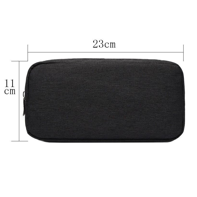 Versatile Headphone Charger & Data Cable Storage Bag - 23 x 11.5 x 5.5cm - Black