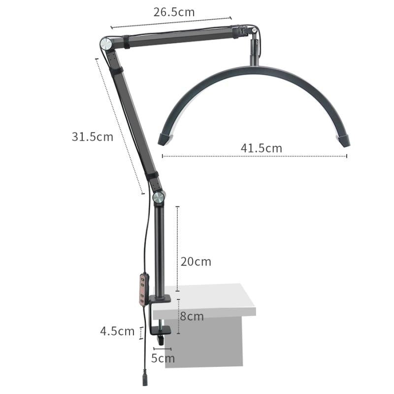 Adjustable Beauty Light for Eyelash Techs - 16 Inch - Black
