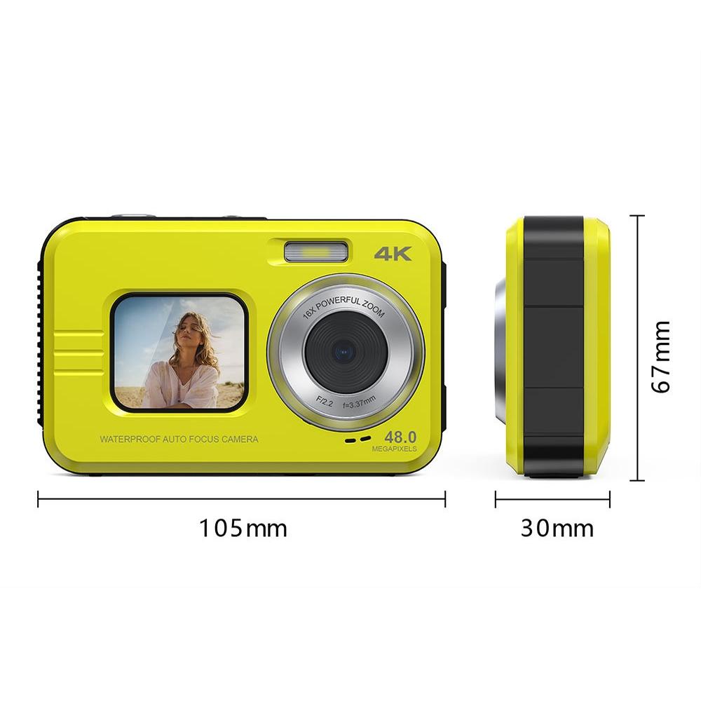 Waterproof 48mp Dual Screen Outdoor Camera - Wdc901 - Yellow