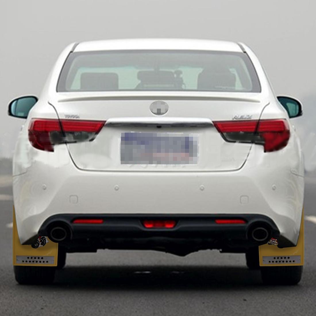2 Pcs Premium Heavy Duty Molded Splash Mud Flaps Auto Front And Rear Fender Guard Small Size Random Pattern Delivery - Black