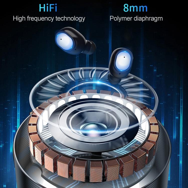 Wireless Bluetooth 5.0 Earphones - Binaural Stereo Automatic Pairing - Black